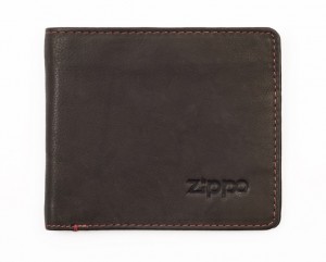 Leather bi-fold wallet (with coins). Mocha
