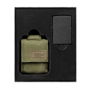 OD Green Tactical Pouch and Black Crackle Lighter